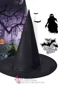 Nón Phù Thủy Đen Vải Oxford