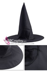 Nón Phù Thủy Đen Vải Oxford