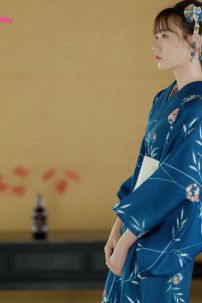 Yukata Xanh Dương Nền Lá Liễu