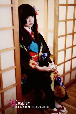Kimono Đen Cosplay Enma Ai