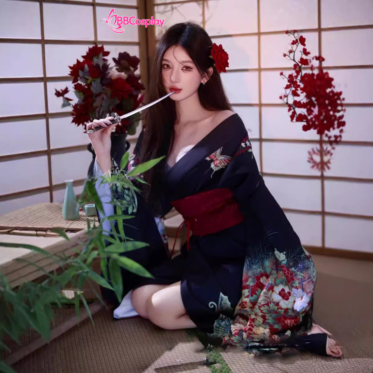 Yukata Điệp Mộng - Yukata Đen Bướm