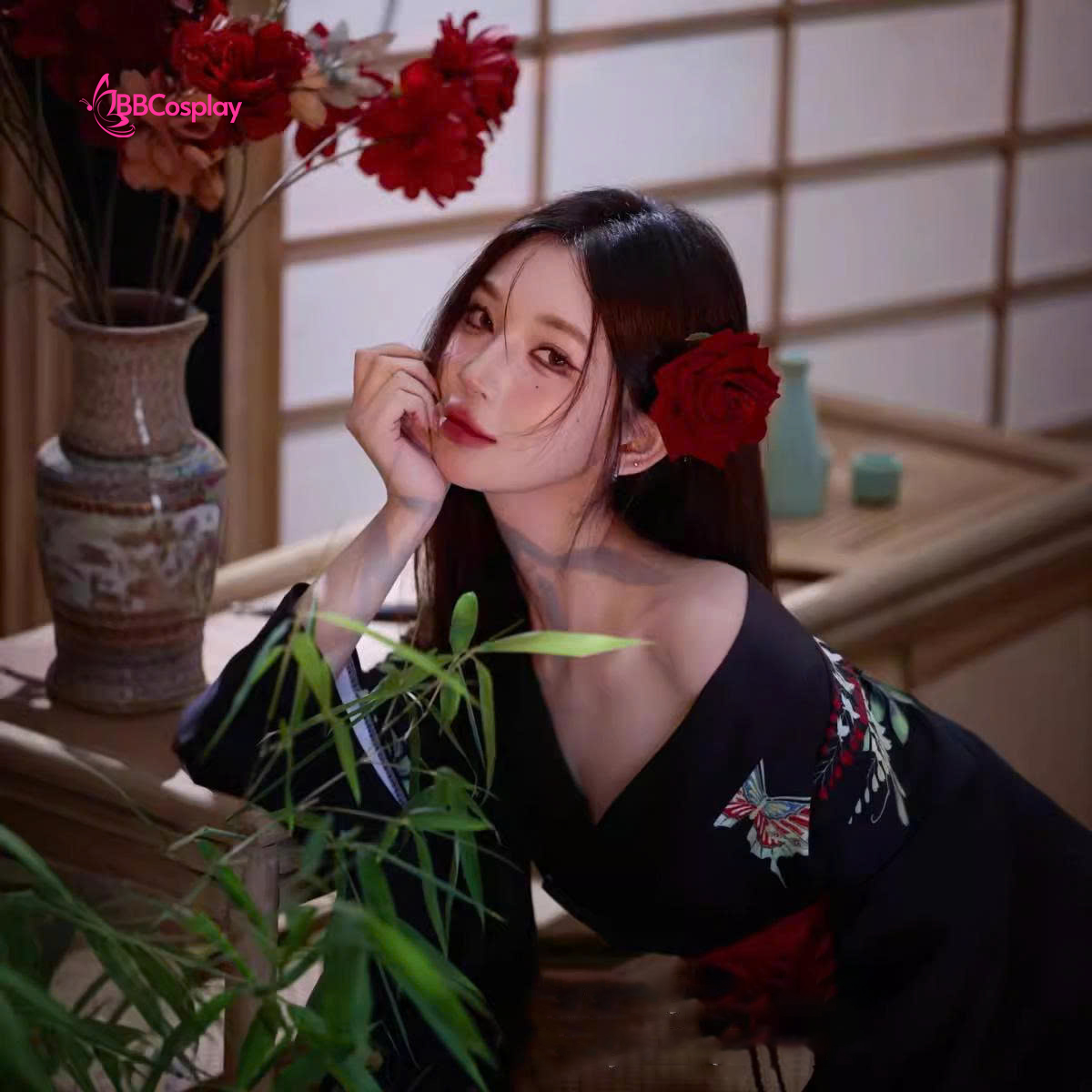 Yukata Điệp Mộng - Yukata Đen Bướm