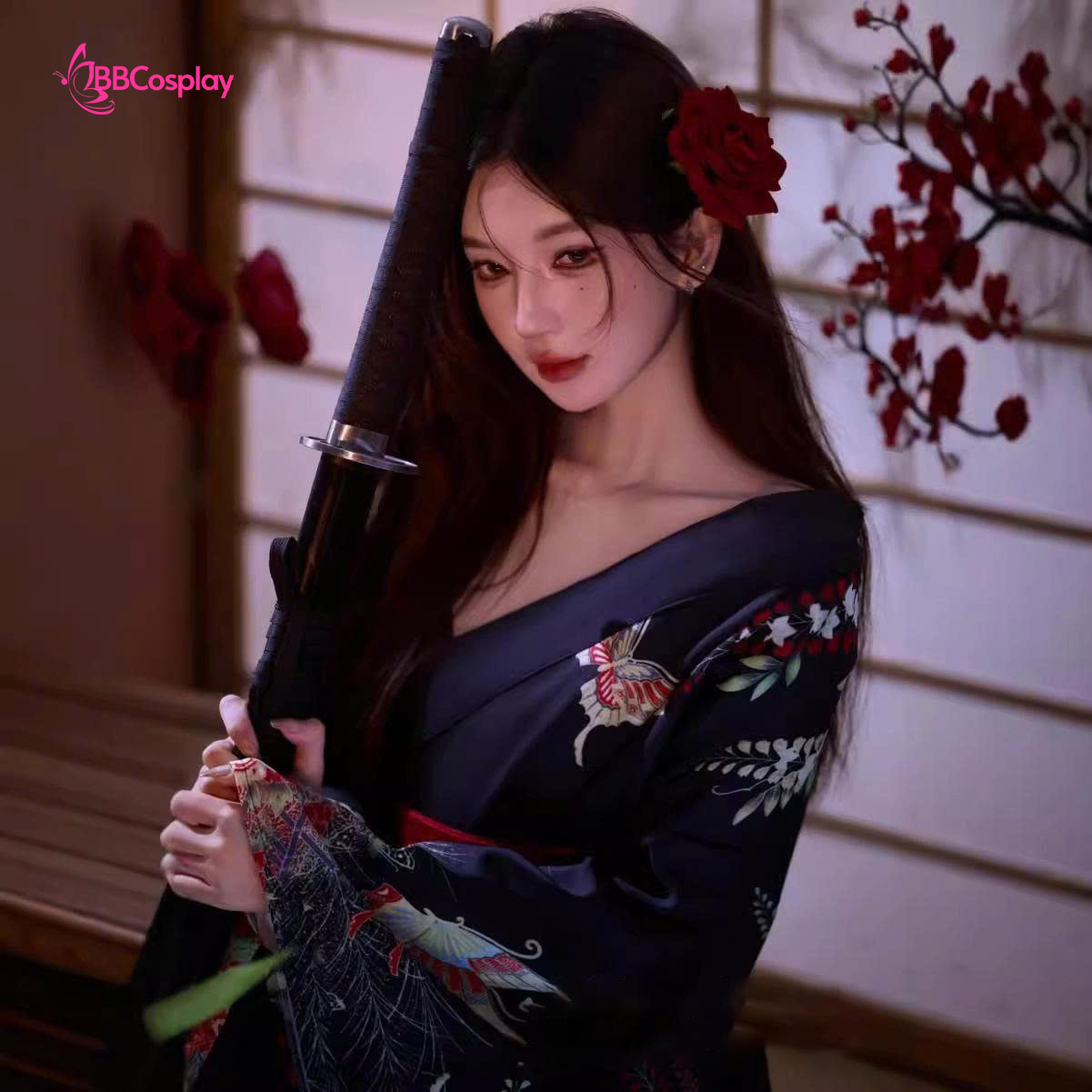 Yukata Điệp Mộng - Yukata Đen Bướm