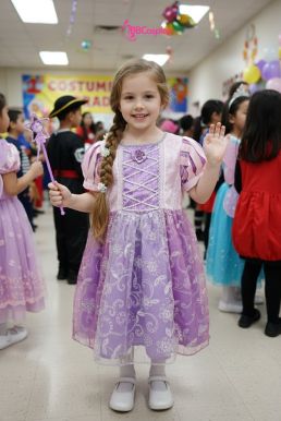 Trang Phục Hoá Trang Rapunzel - Công Chúa Tóc Mây Trẻ Em