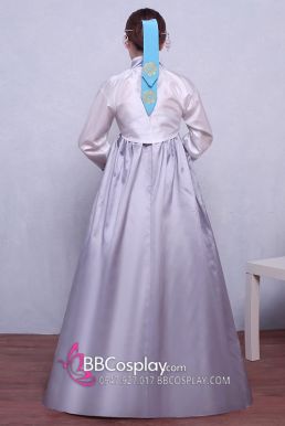 Áo Hanbok Hàn Quốc Giá Rẻ Áo Trắng Váy Xám