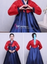 Hanbok Hàn Quốc Áo Đỏ Váy Xanh Giá Rẻ Vải Taffa