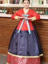 Hanbok Hàn Quốc Đỏ Váy Xanh