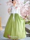 Hanbok Hàn Quốc Áo Trắng Váy Xanh Siêu Xinh Xắn