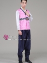 Trang Phục Hanbok Nam Hàn Quốc Gấm Hồng Quần Xanh