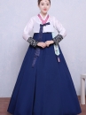 Hanbok Hàn Quốc Truyền Thống Áo Trắng Váy Xanh Có Tua Rua