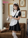 Trang Phục Maid Đen Dễ Thương Cổ Tim