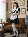 Trang Phục Maid Đen Dễ Thương Cổ Tim