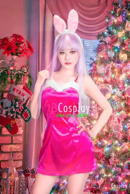 Váy Chụp Ảnh Noel Bunny Hồng Nhạt - Có Ảnh Thật
