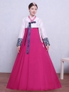 Hanbok HQ Truyền Thống Áo Trắng Váy Hồng Có Tuarua Size S