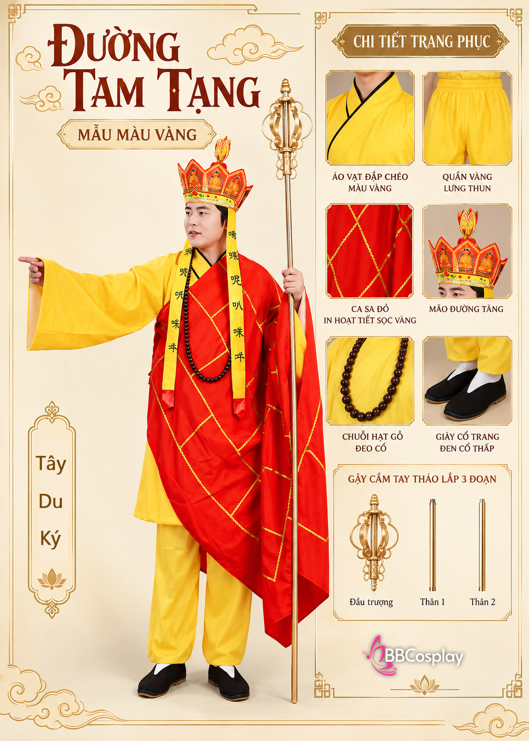 Nón Hòa Thượng - Mão Đường Tăng (Phong Cách Tây Du Ký)