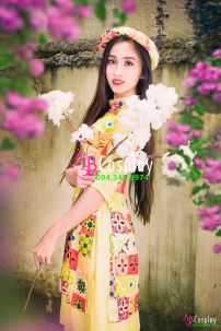 Áo Dài Cô Ba Sài Gòn Tone Vàng Váy Vàng