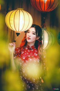 Áo Dài Đỏ Cách Tân - Áo Dài Ngắn