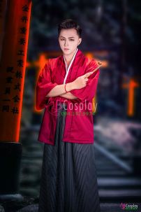Kimono Nam  Áo Đỏ Quần Đen