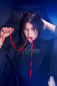 Yukata Nam Đen Trơn Ko Hoạ Tiết