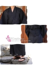 Yukata Nhật Đen Sọc Cơ Bản