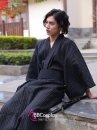 Yukata Nhật Đen Sọc Cơ Bản