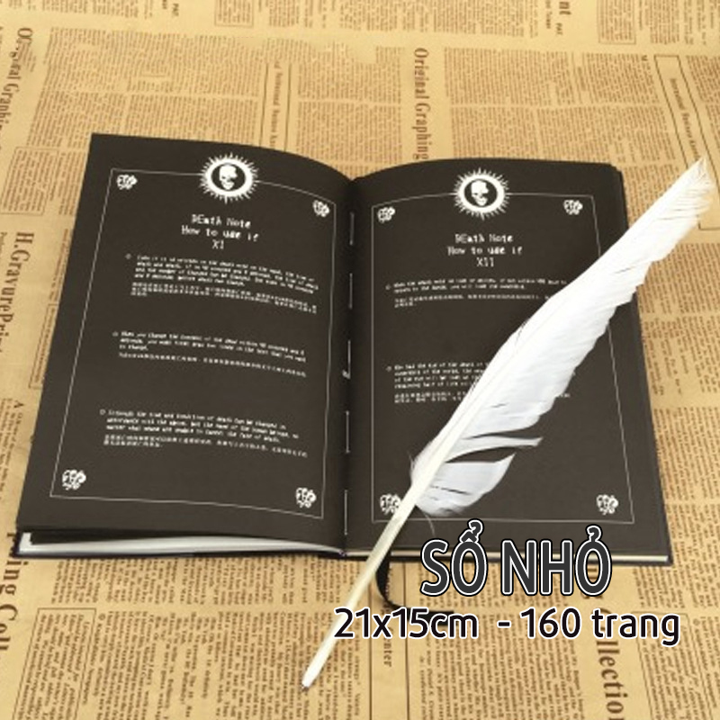 Sổ Tay Death Note Nhỏ - Cuốn Sổ Tử Thần Nhỏ Có Hộp Tặng Kèm Bút Lông Và Bookmark