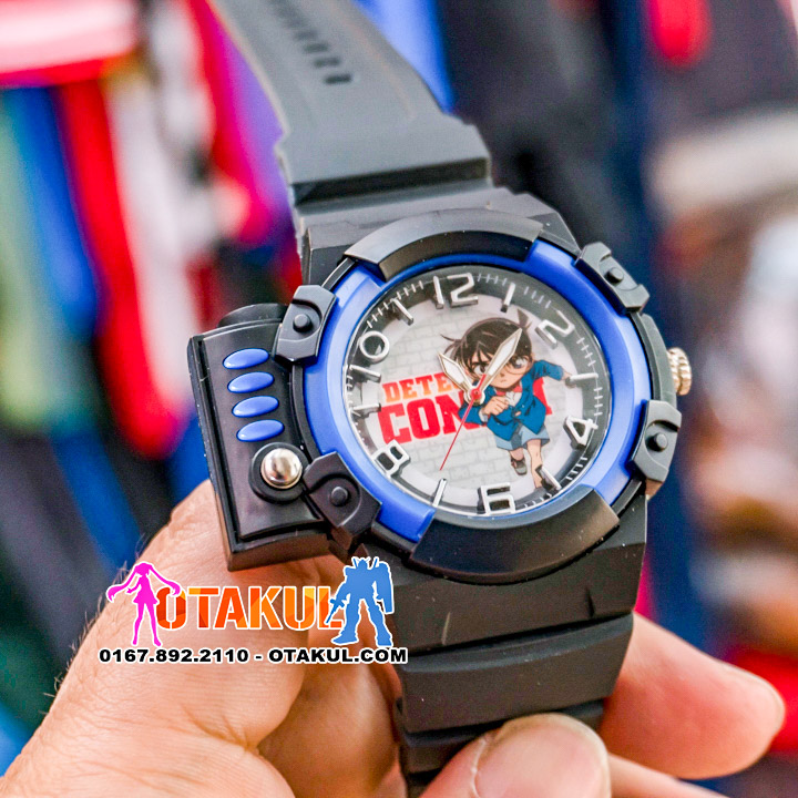 Đồng Hồ Conan Chống Nước Đen Xanh - Loại Có Lazer