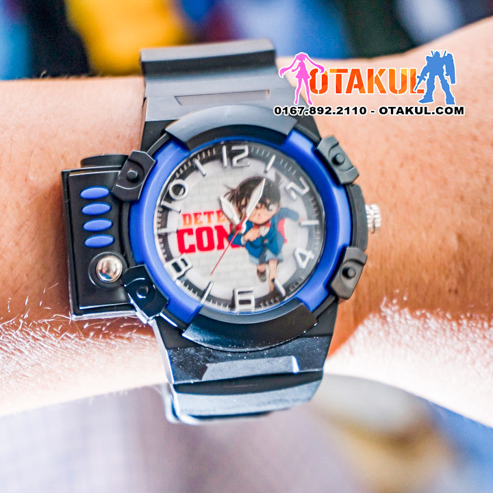 Đồng Hồ Conan Chống Nước Đen Xanh - Loại Có Lazer