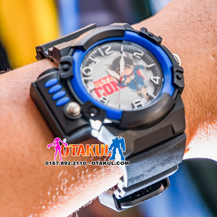 Đồng Hồ Conan Chống Nước Đen Xanh - Loại Có Lazer