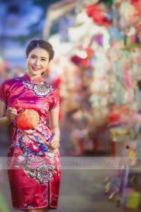 Sườn Xám Đỏ Trung Thu