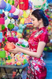 Sườn Xám Đỏ Trung Thu