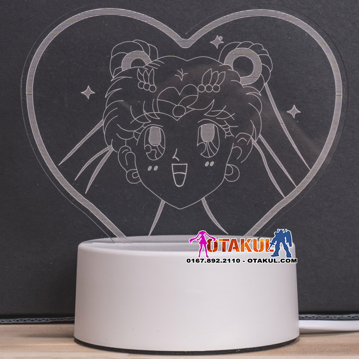 Đèn Ngủ Thủy Thủ Mặt Trang - Sailor Moon - Trắng - Vàng