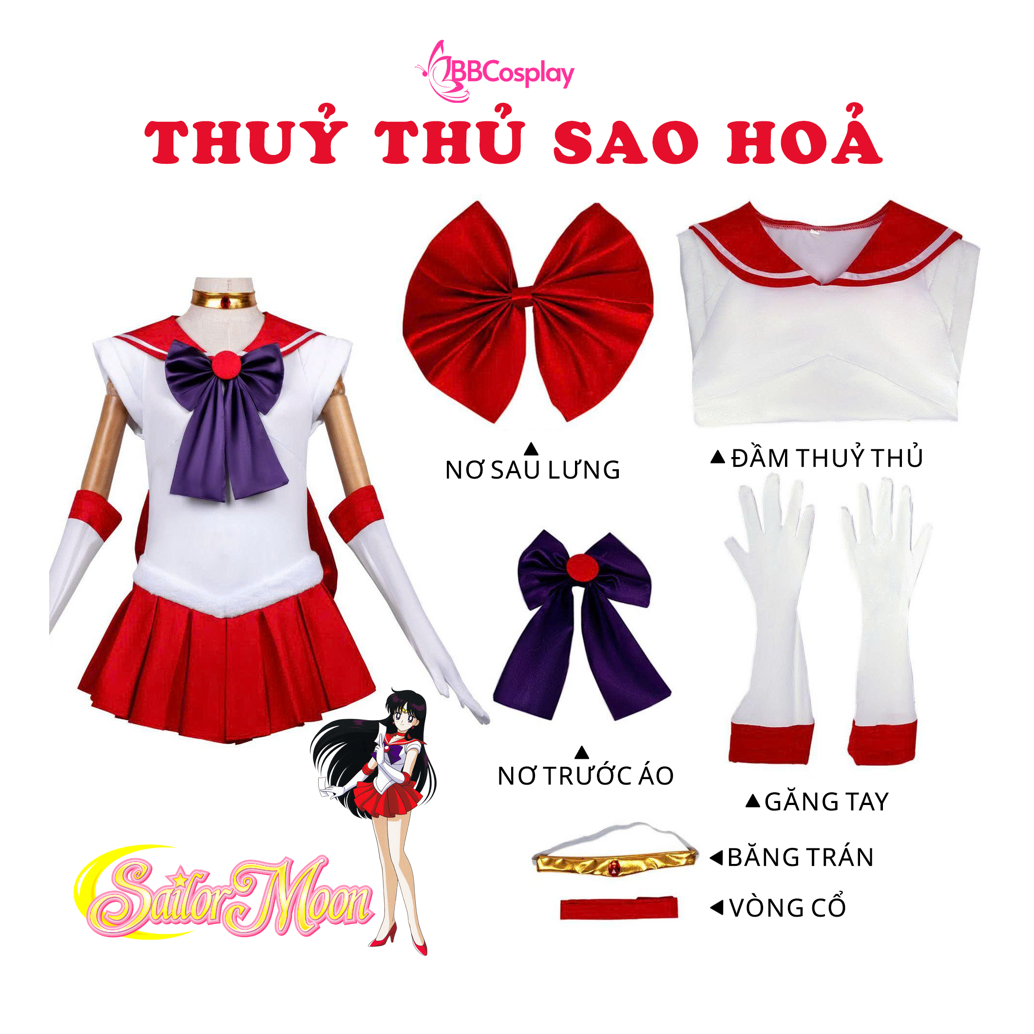 Đồ Cosplay Thủy Thủ Sao Hỏa Hino Rei - Sailor Mars