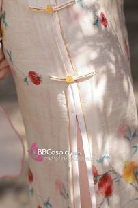 Sườn Xám Xuân Hạ Dáng Dài Xẻ Tà