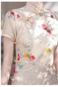 Sườn Xám Xuân Hạ Dáng Dài Xẻ Tà