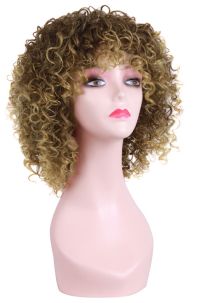 Tóc Giả Châu Phi Nâu Vàng Dập Xù 6716