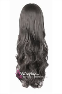 Tóc Giả Xám Dài Xoăn