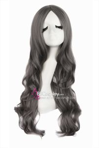 Tóc Giả Xám Dài Xoăn