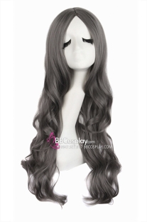 Tóc Giả Xám Dài Xoăn