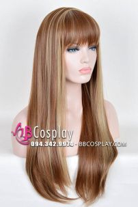 Tóc Giả Nâu Line Vàng Kim 60Cm