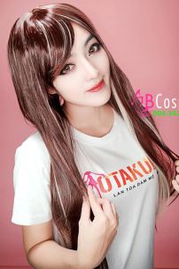 Tóc Giả Nâu Line Vàng Kim 60Cm