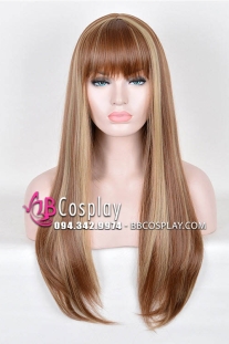 Tóc Giả Nâu Line Vàng Kim 60Cm