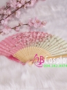 Uchiwa Quạt Vải Hồng Hoa Đào