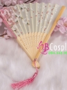 Uchiwa Quạt Vải Hồng Hoa Đào