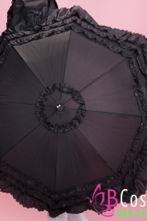 Dù Vải Ren Đen Lolita