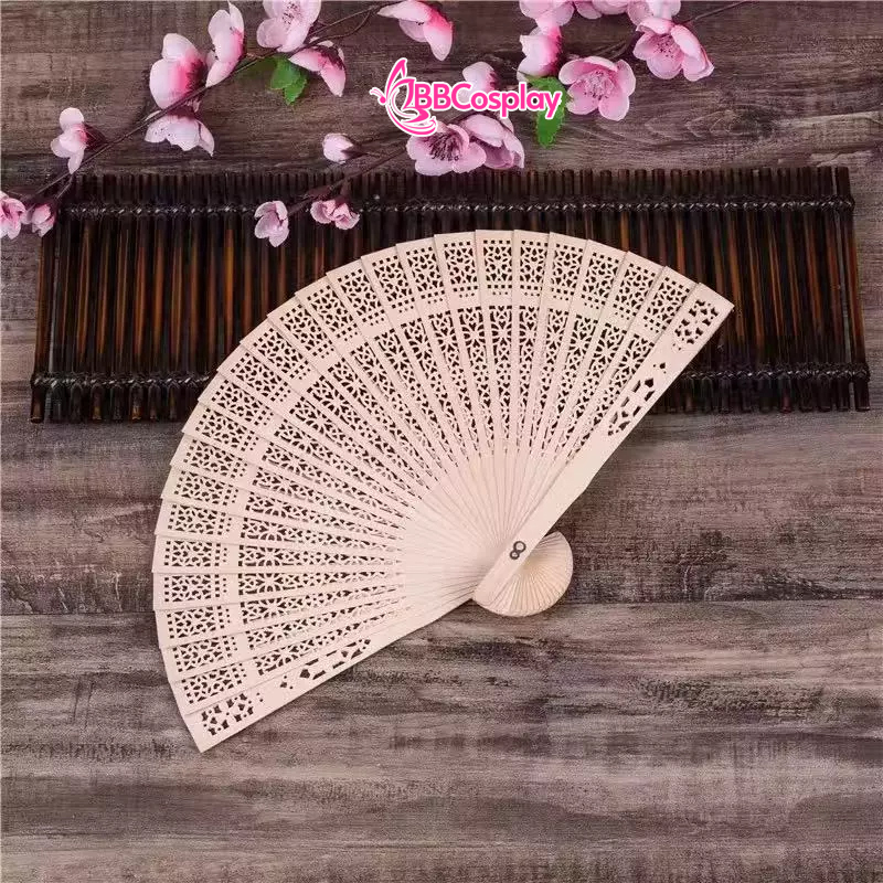 Quạt Xếp Gỗ Trơn 20Cm