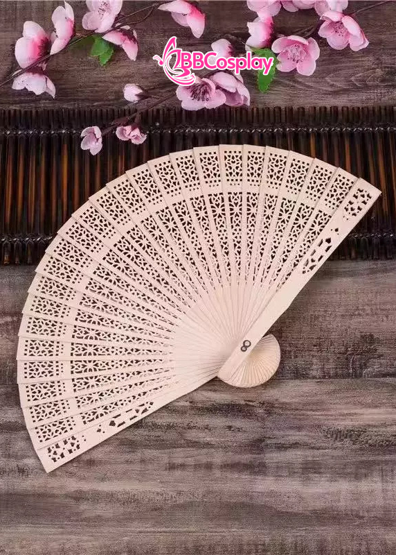 Hình ảnh sản phẩn của Quạt Xếp Gỗ Trơn 20Cm