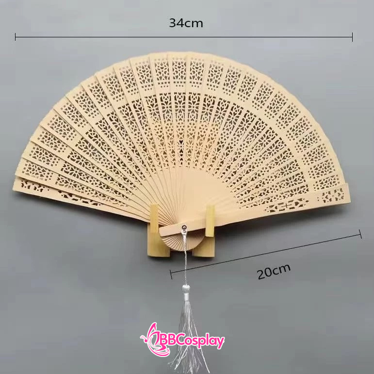 Quạt Xếp Gỗ Trơn 20Cm