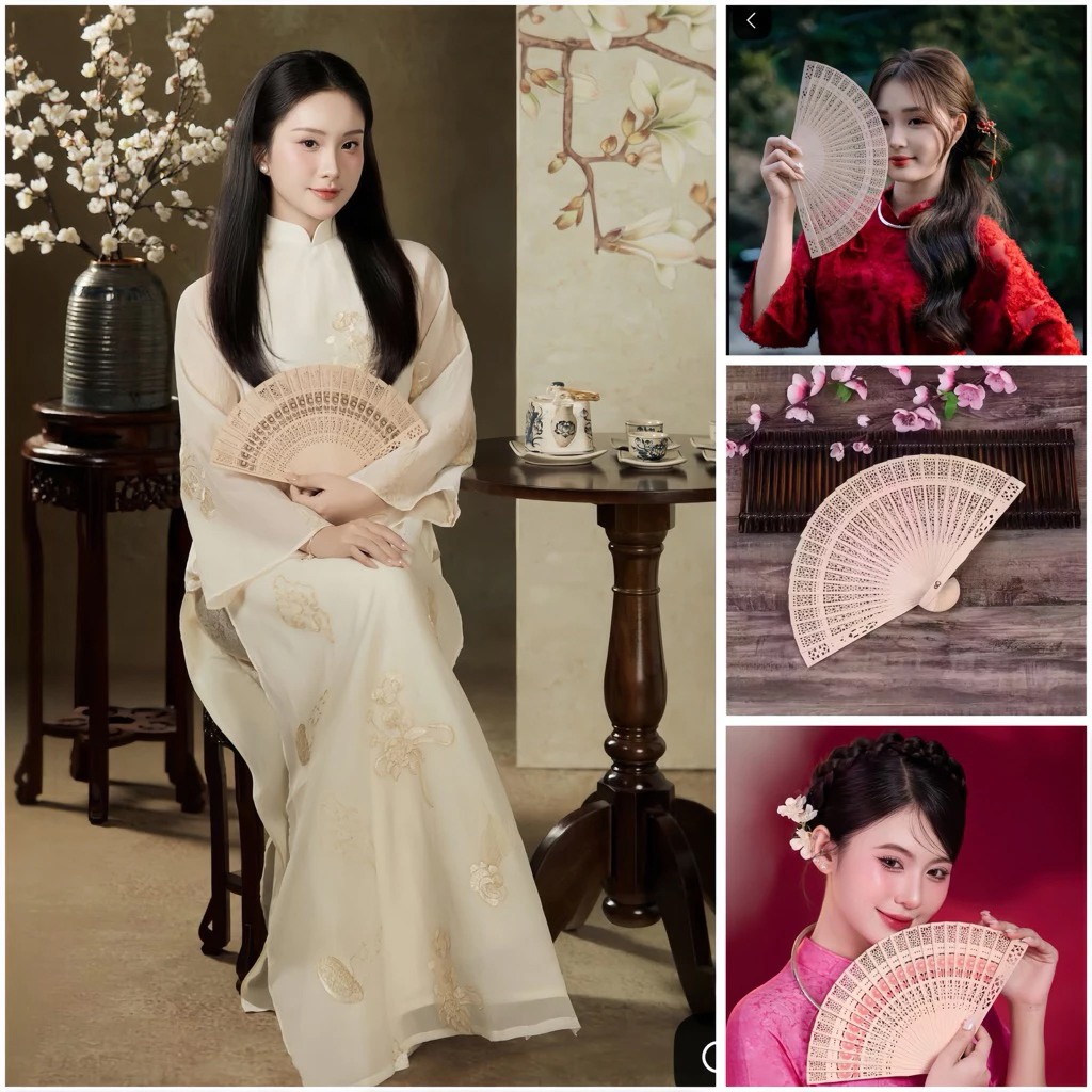 Quạt Xếp Gỗ Trơn 20Cm