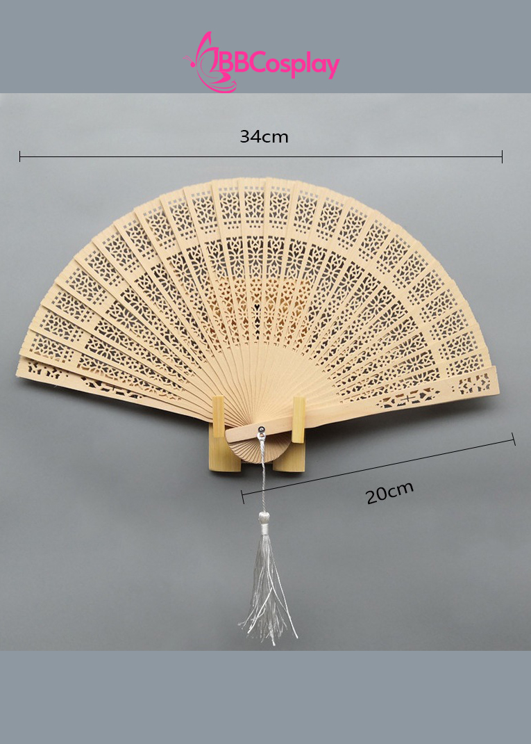 Quạt Xếp Gỗ Trơn 20Cm